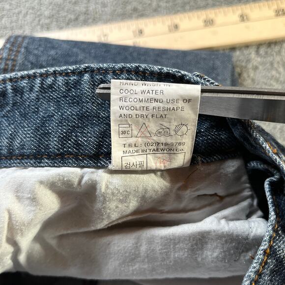 Taewon Renovation‎ Basic Jeans Womens Size 26 Blue Dark Wash Denim Straight Y2K - Picture 9 of 13